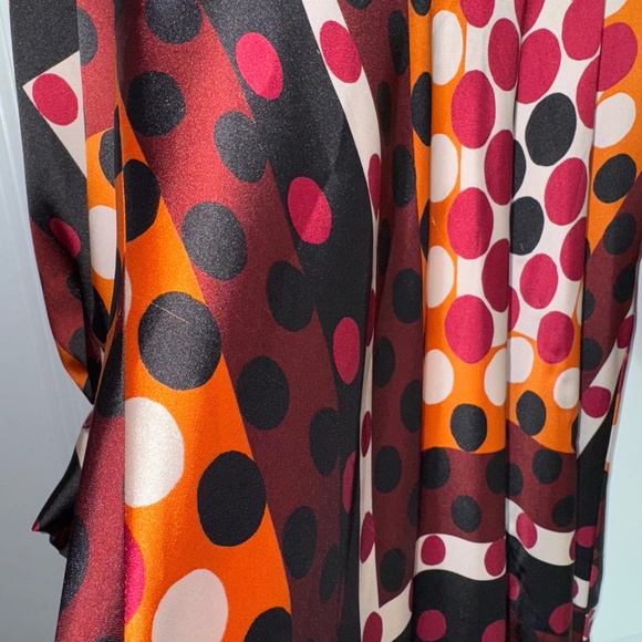 ZARA Satin Dress Retro Bias Cut 70s MIDI Polka Dot Large - Picture 12 of 13